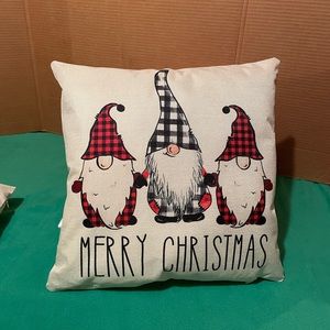Merry Christmas gnomes throw pillow